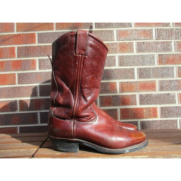 Chippewa Cowboy Boots Mens 9 D Brown Leather Western Work Wear Pull On USA - Picture 1 of 16